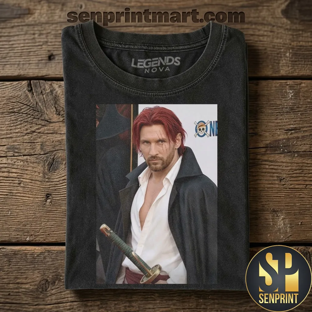 Lionel Messi Shanks One Piece Mashup Graphic T-Shirt