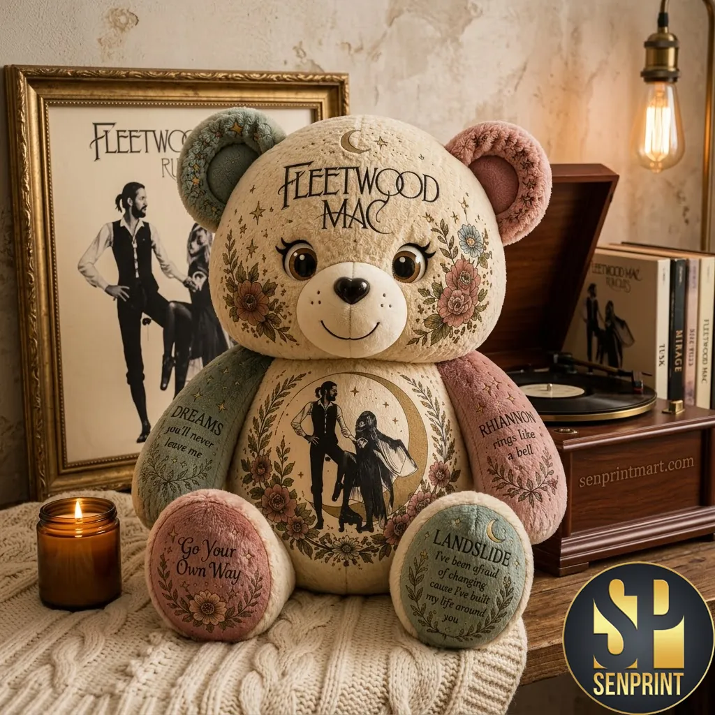 Fleetwood Mac Lyrics Floral Commemorative Plush Bear