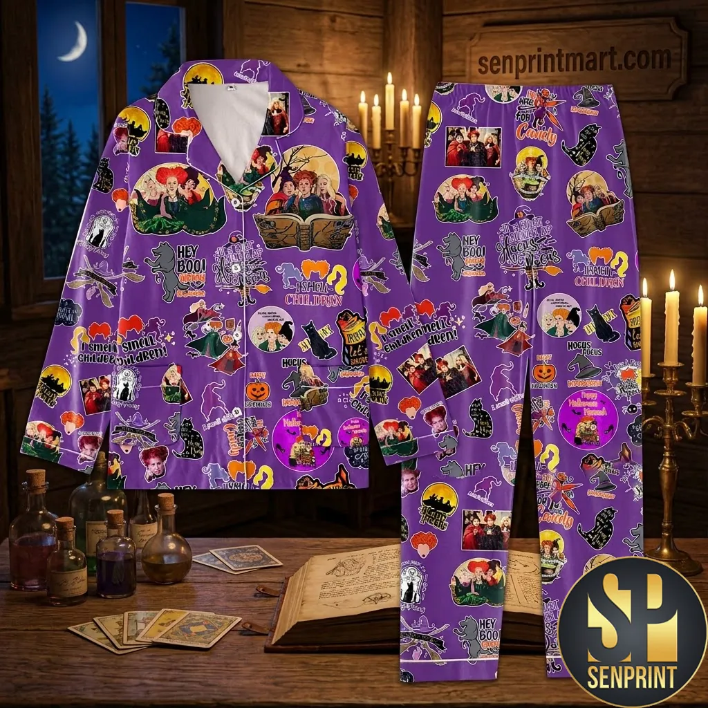Hocus Pocus Sanderson Sisters Halloween Pajamas Set