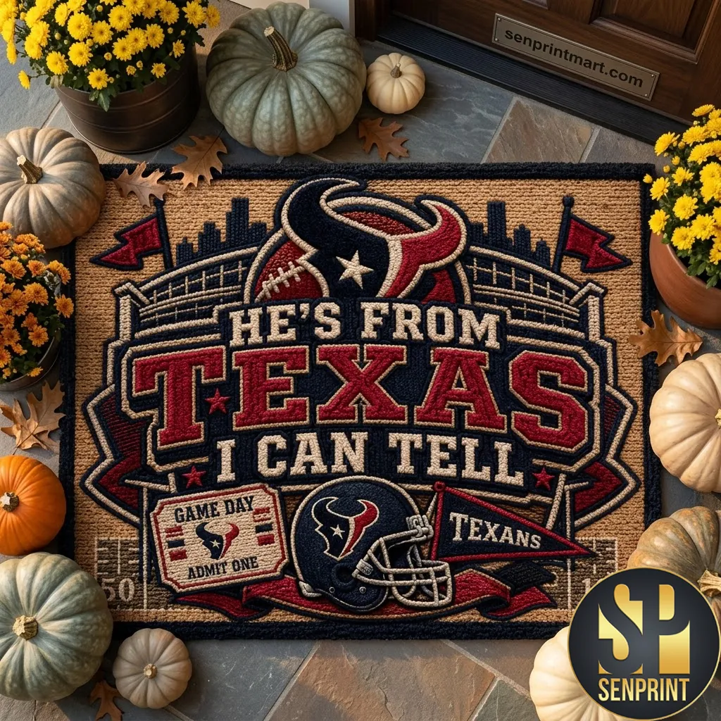 Houston Texans He’s From Texas Premium NFL Football Door Mat
