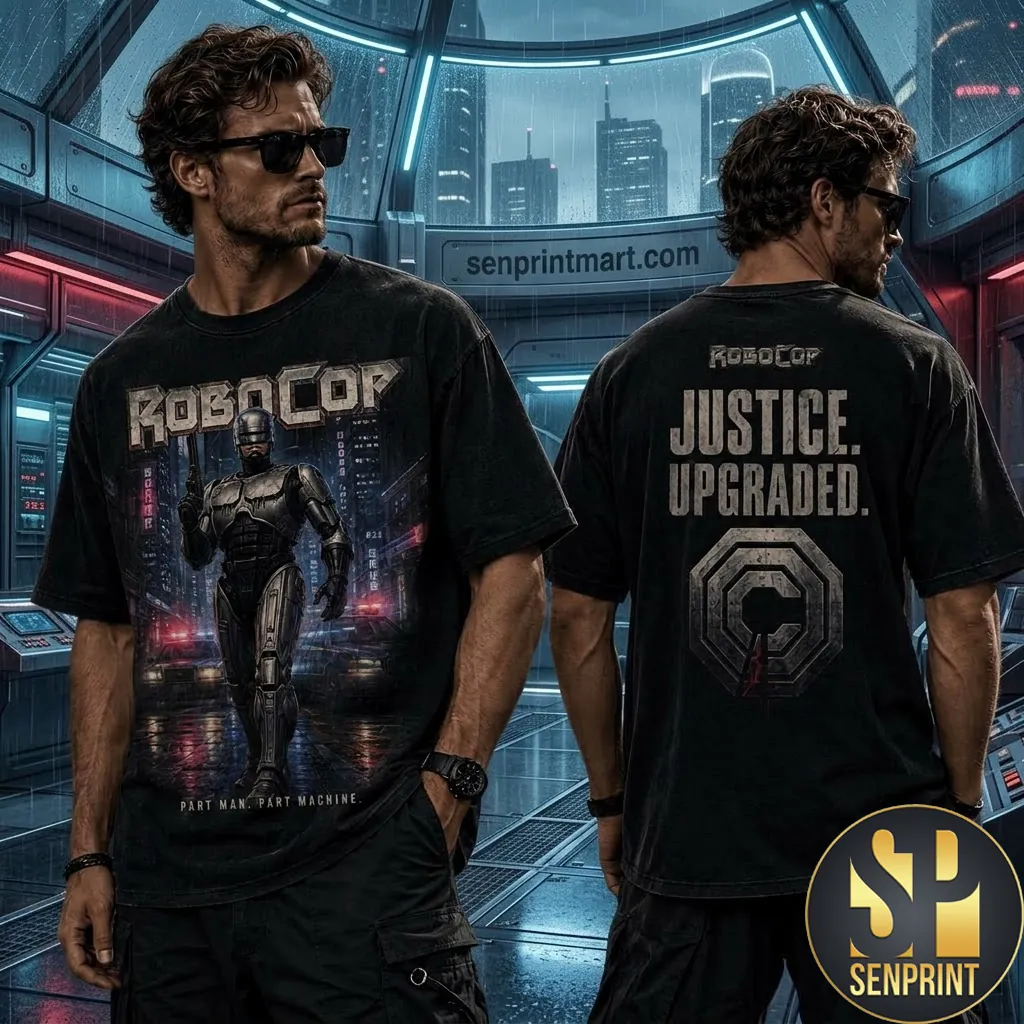 Robocop Justice Upgraded Vintage Style Graphic T-Shirt