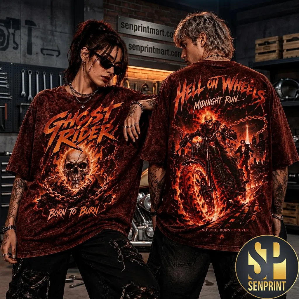 Ghost Rider Hell On Wheels Midnight Run Graphic T-Shirt