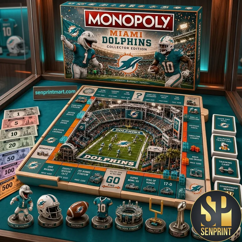 Miami Dolphins Monopoly Collector Edition Board Game