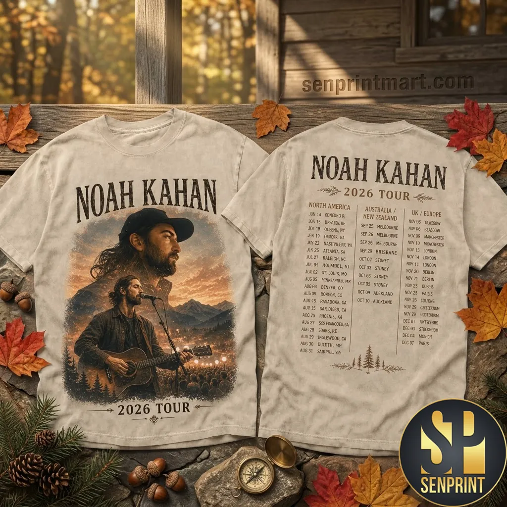 Noah Kahan 2026 Tour Graphic Concert T-Shirt
