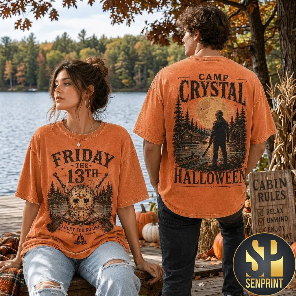 Friday The 13th Camp Crystal Halloween Vintage Graphic T-Shirt