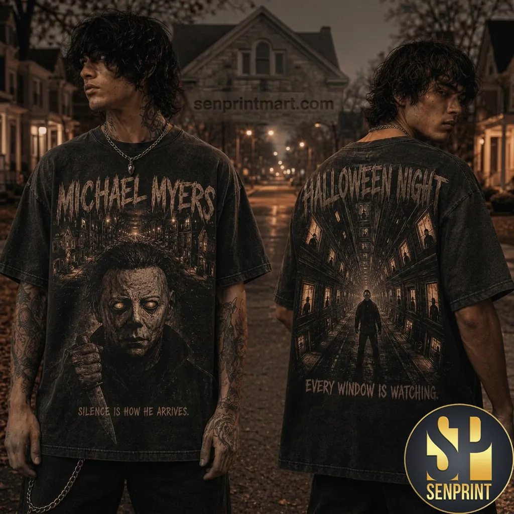 Michael Myers Halloween Night Horror Movie Vintage Graphic T-Shirt