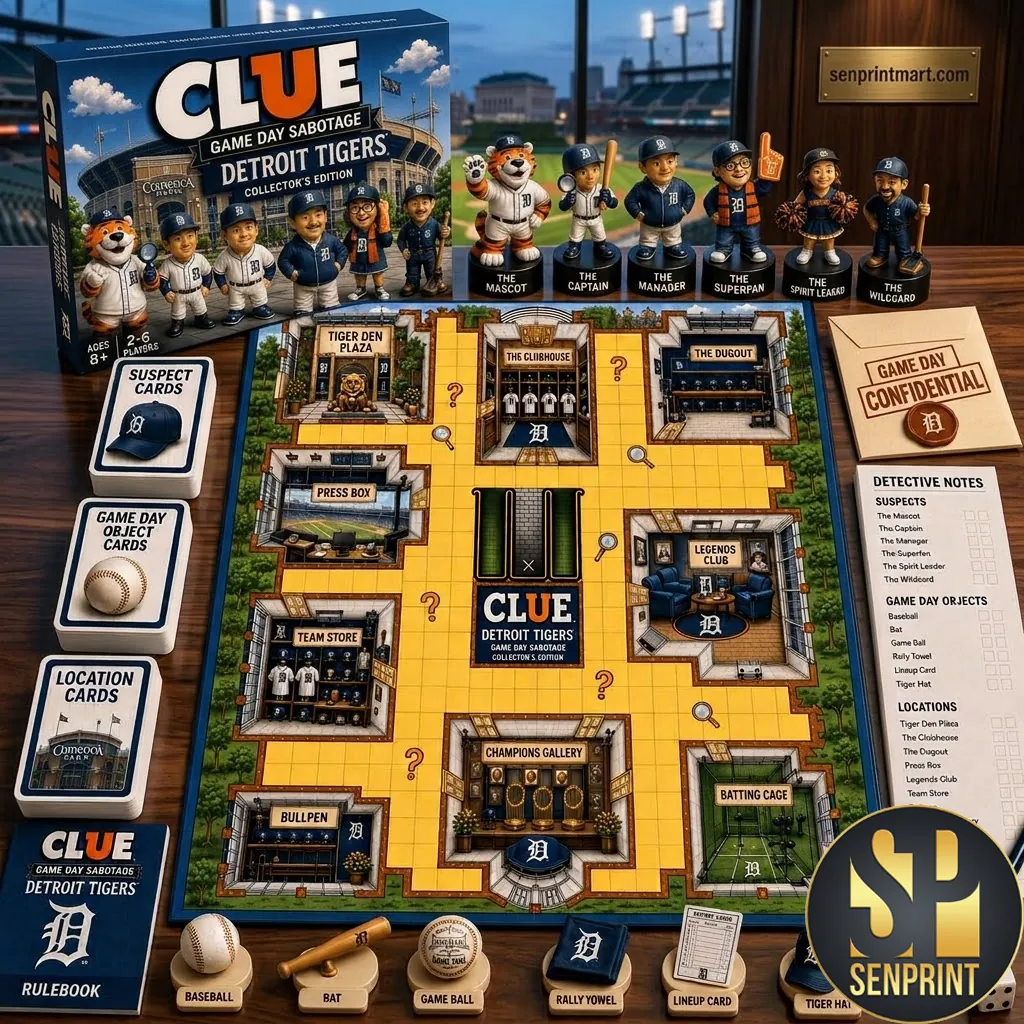 Detroit Tigers Clue Game Day Sabotage Collector’s Edition Board Game