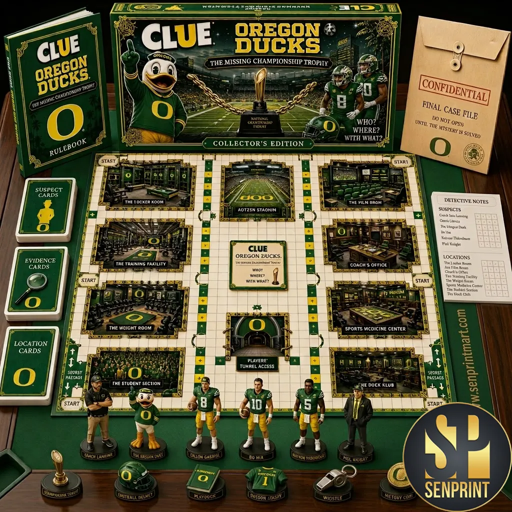 Oregon Ducks Clue The Missing Championship Trophy Collector’s Edition Board Game