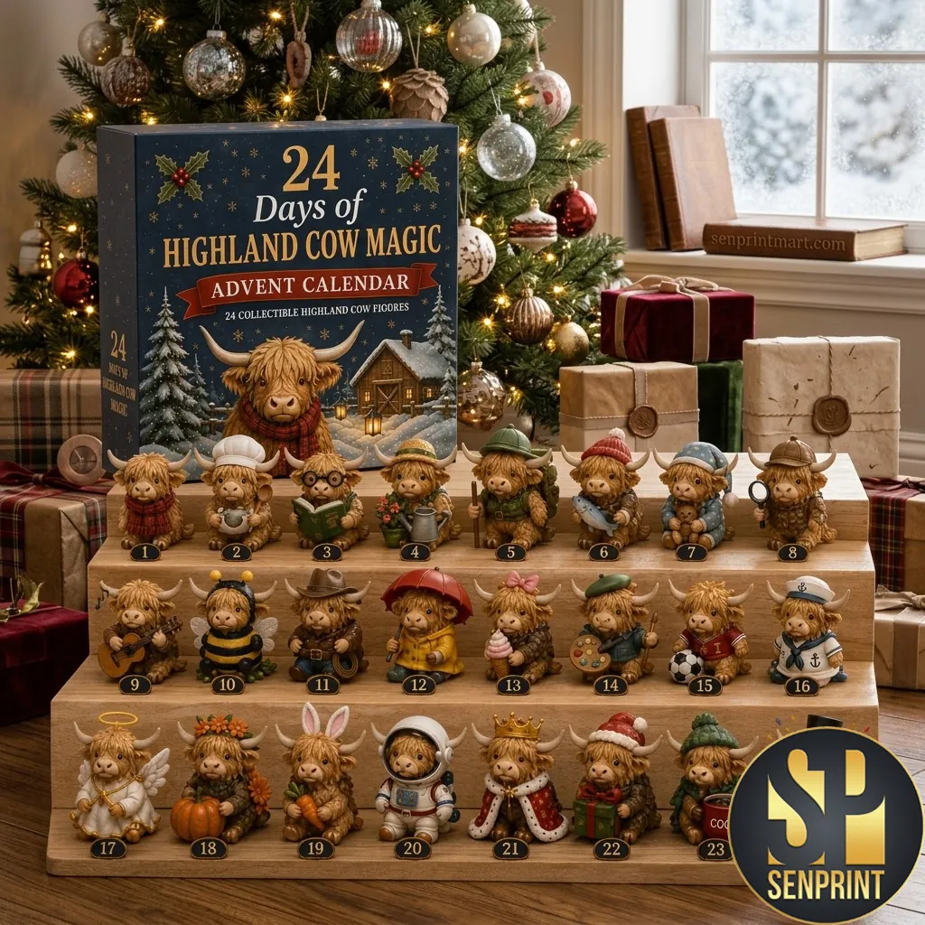 Highland Cow Magic 24 Days Collectible Christmas Advent Calendar