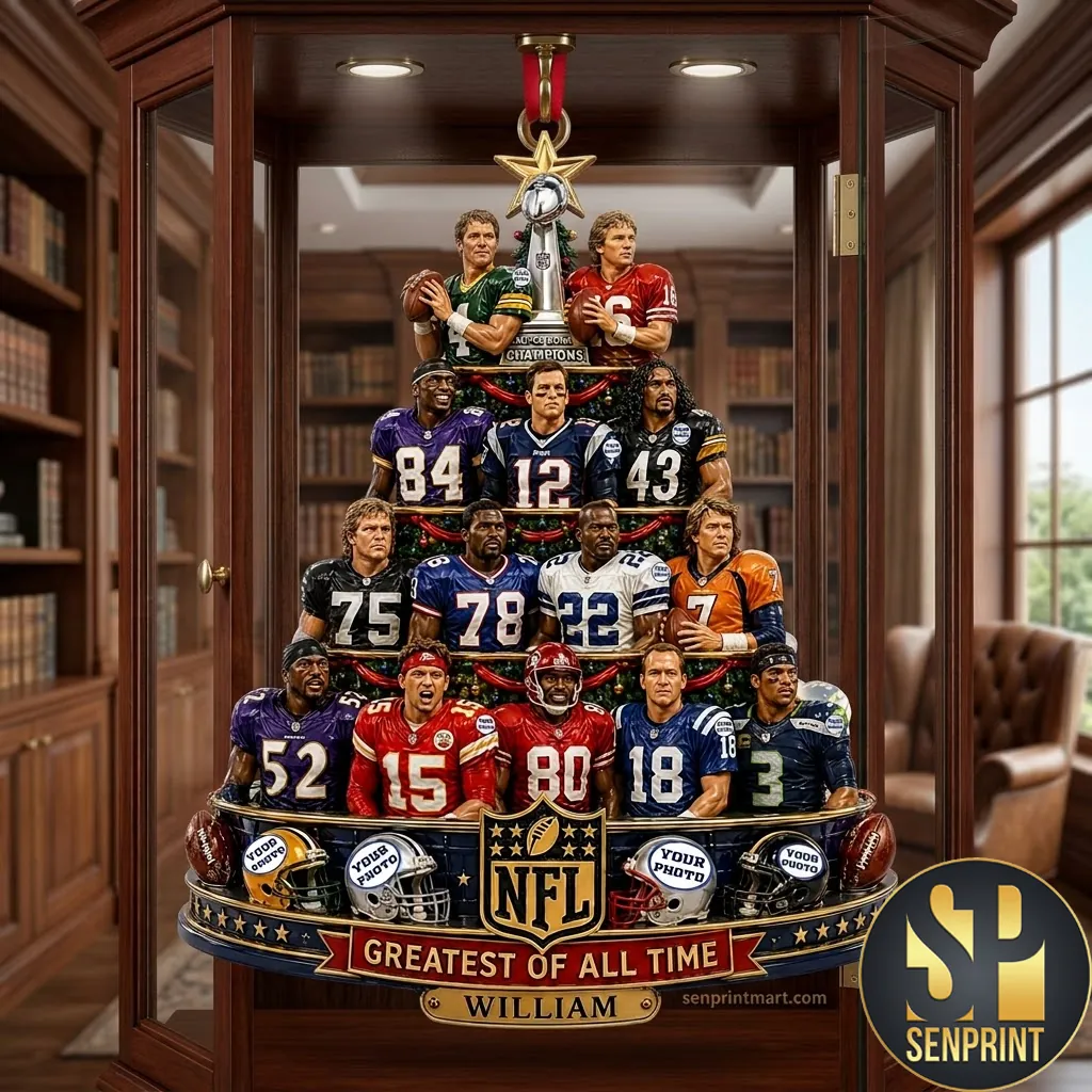 NFL Greatest Of All Time Legends Personalized Christmas Ornament