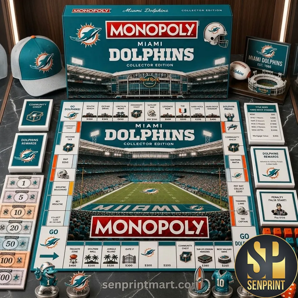 Miami Dolphins Monopoly Collector Edition Board Game