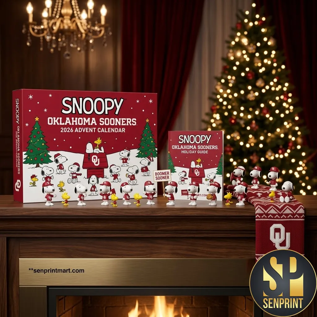 Snoopy Oklahoma Sooners 2026 Christmas Holiday Advent Calendar