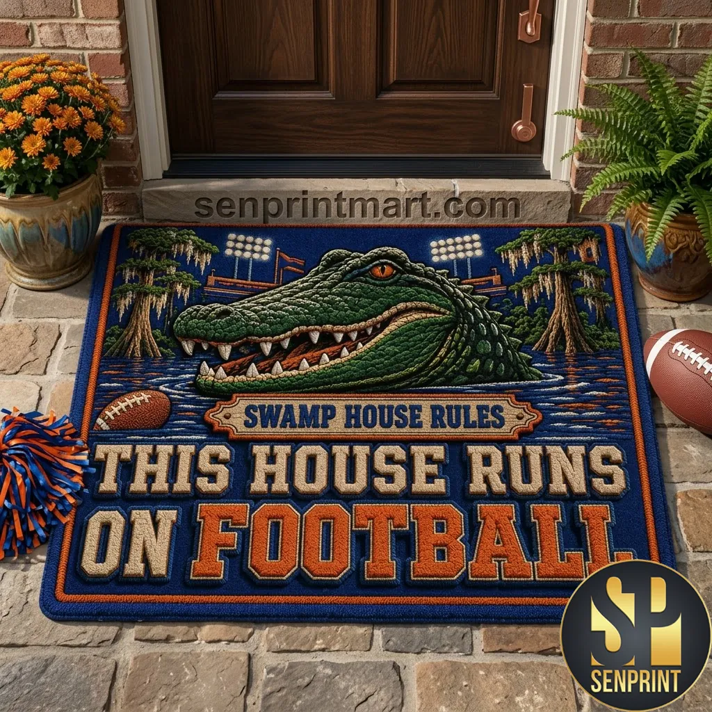 Florida Gators Swamp House Rules Football Fan Door Mat