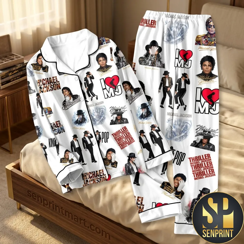 Michael Jackson Thriller Print Satin Pajama Set
