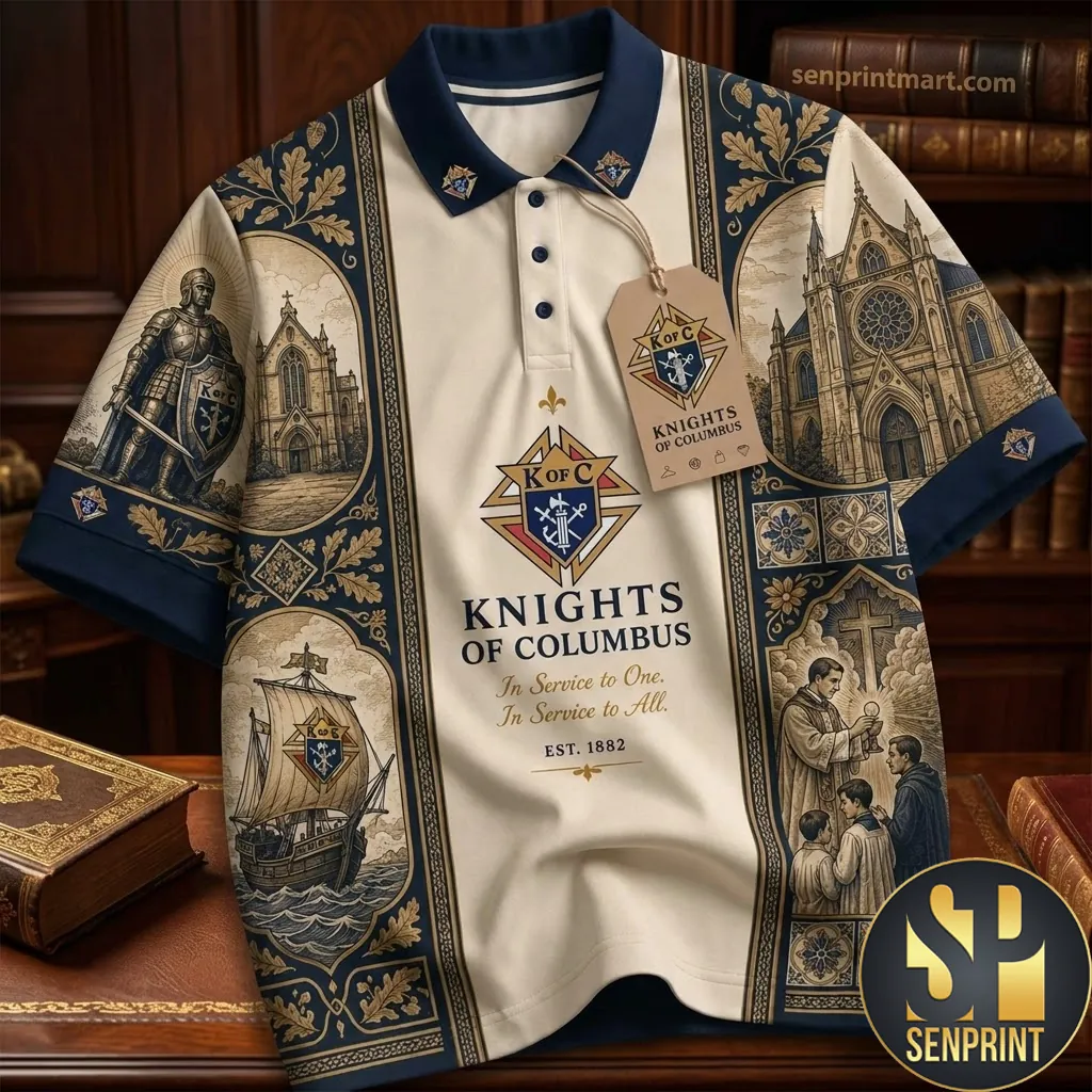 Knights Of Columbus Premium Vintage Style Polo Shirt