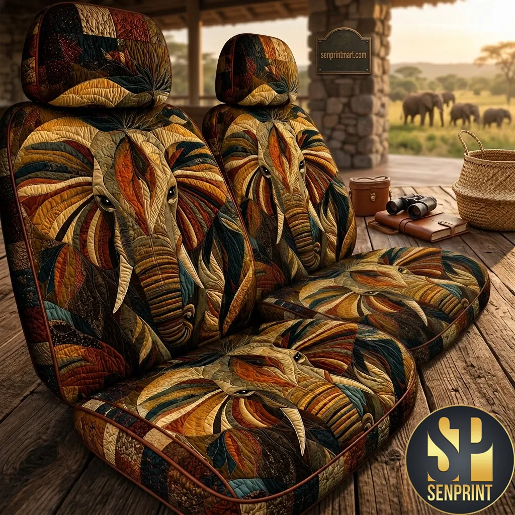 Bohemian Elephant Spirit Tribal Print Car Seat Covers