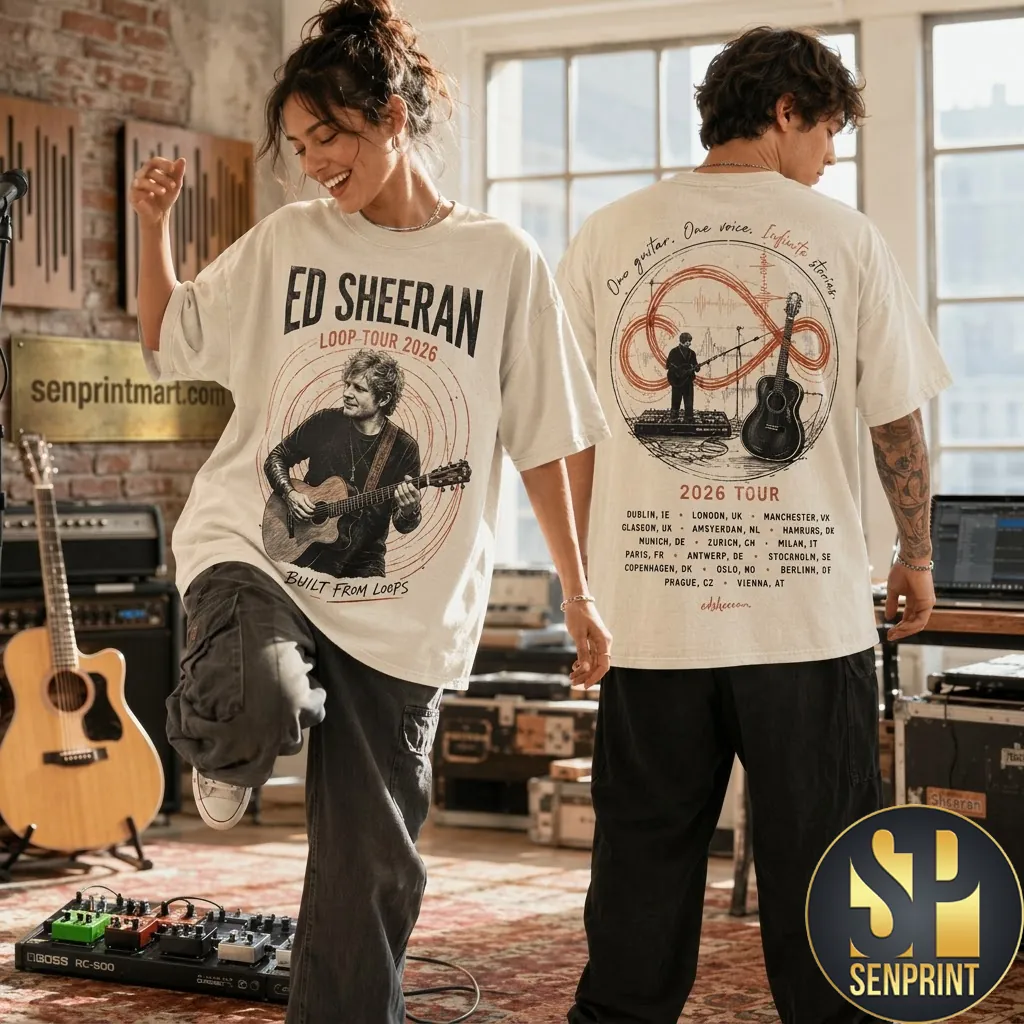 Ed Sheeran Loop Tour 2026 Concert Graphic T-Shirt