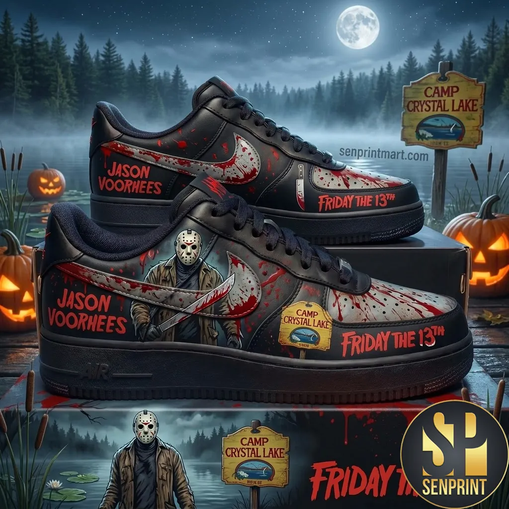 Jason Voorhees Friday The 13th Horror Movie Custom Low-Top Sneakers