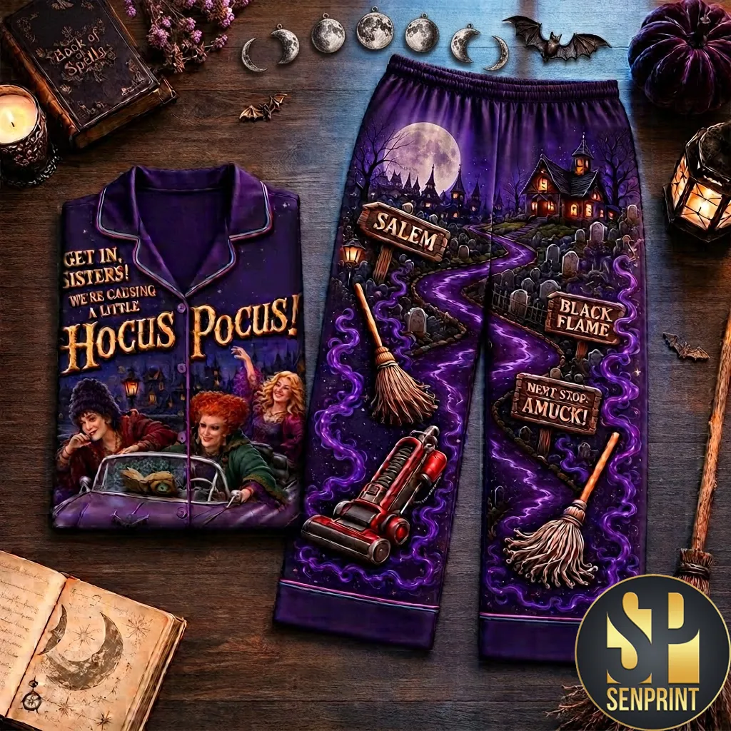 Hocus Pocus Get In Sisters Salem Halloween Pajamas Set