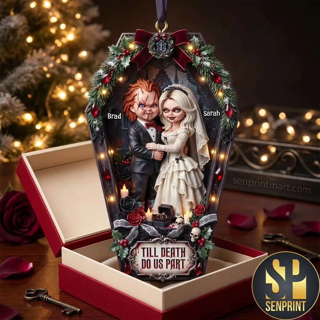 Personalized Till Death Do Us Part Spooky Wedding Couple Ornament