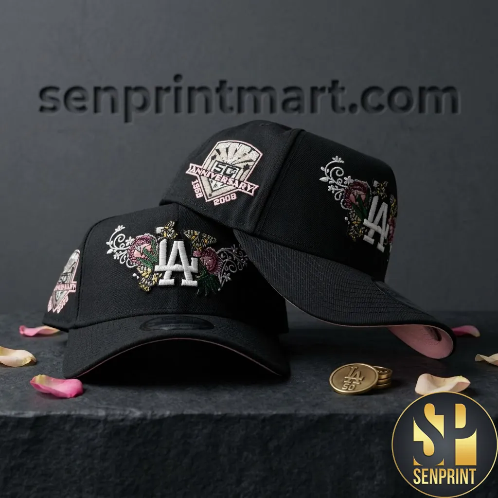 Los Angeles Dodgers 50th Anniversary Butterfly Logo Black Snapback Hat