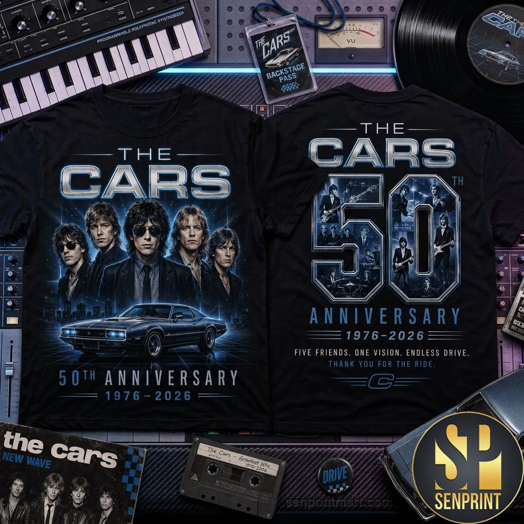 The Cars Band 50th Anniversary 1976-2026 Graphic T-Shirt