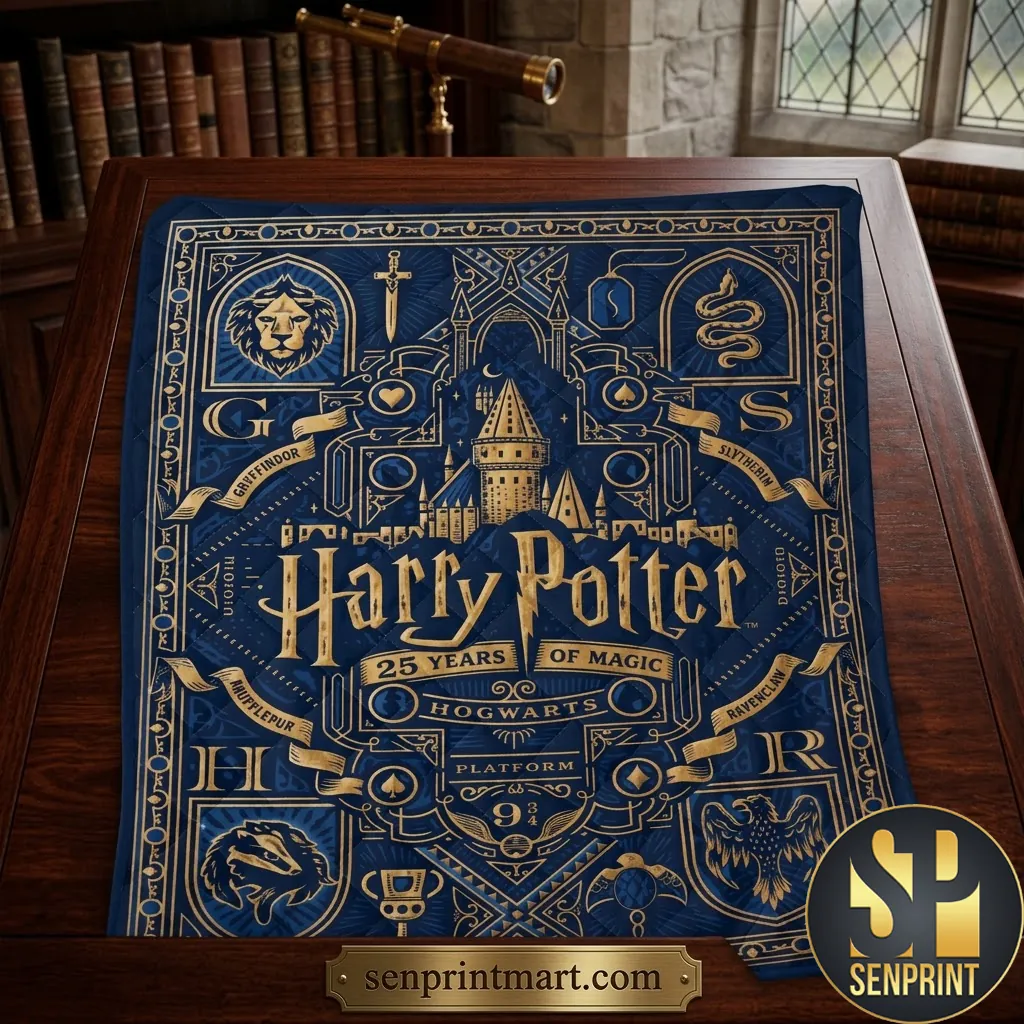 Harry Potter 25 Years Of Magic Anniversary Quilted Bedding Set