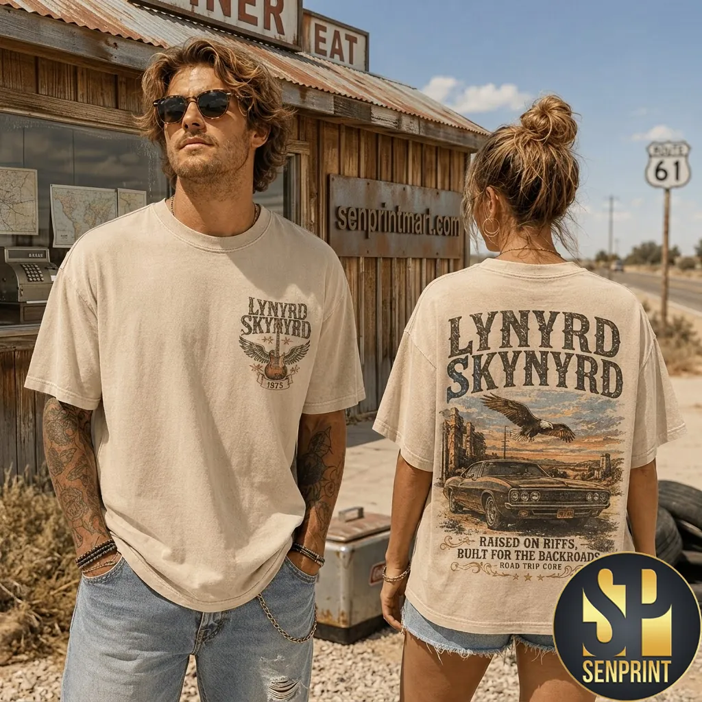 Lynyrd Skynyrd Raised On Riffs Vintage Graphic T-Shirt