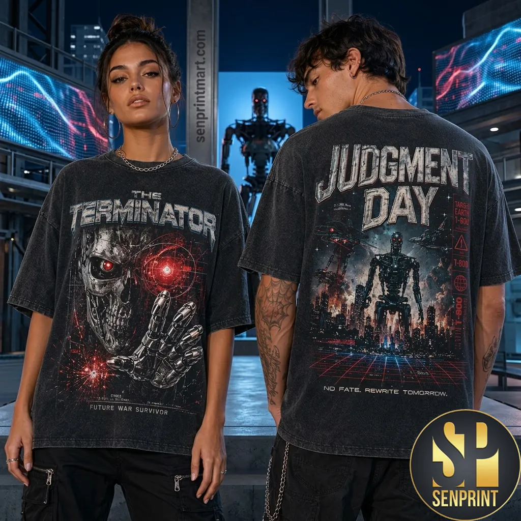 The Terminator Judgment Day Future War Graphic T-Shirt