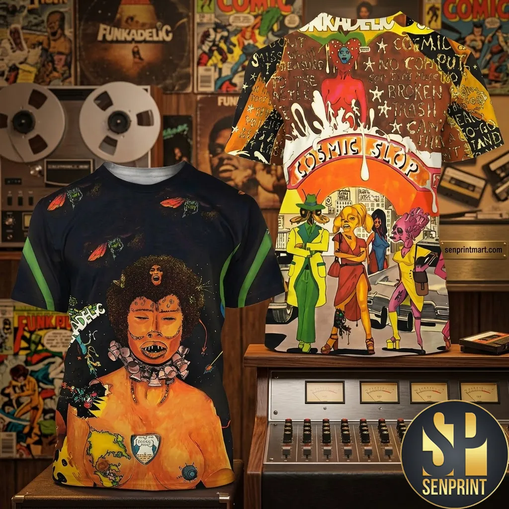 Funkadelic Cosmic Slop Album Art Graphic Premium T-Shirt