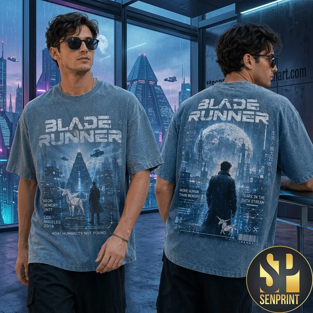 Blade Runner Neon Memory Humanity Not Found Graphic T-Shirt