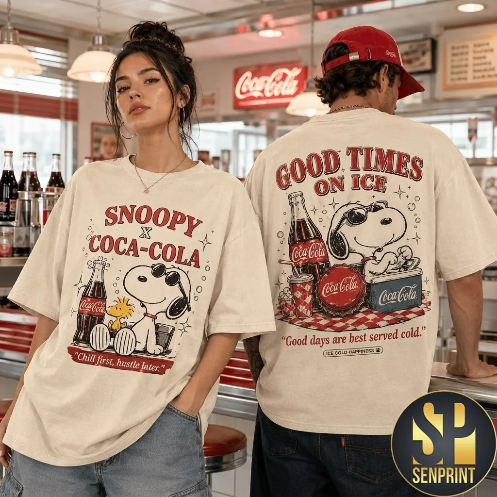 Snoopy X Coca Cola Good Times On Ice Vintage Graphic T-Shirt