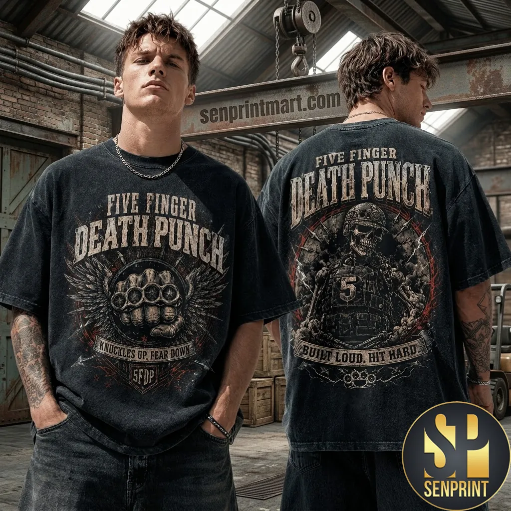 Five Finger Death Punch Knuckles Up Graphic Band T-Shirt