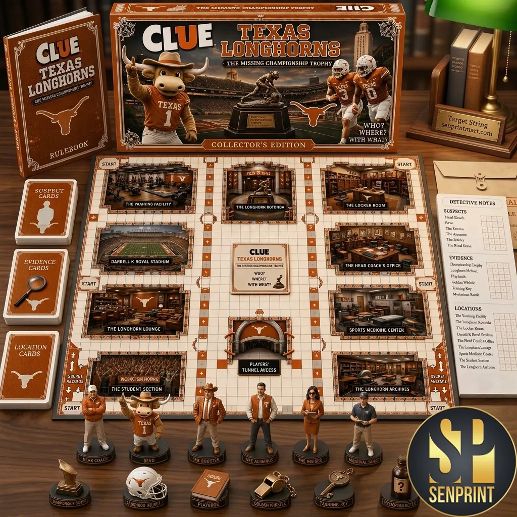 Texas Longhorns Clue The Missing Championship Trophy Collector’s Edition Board Game