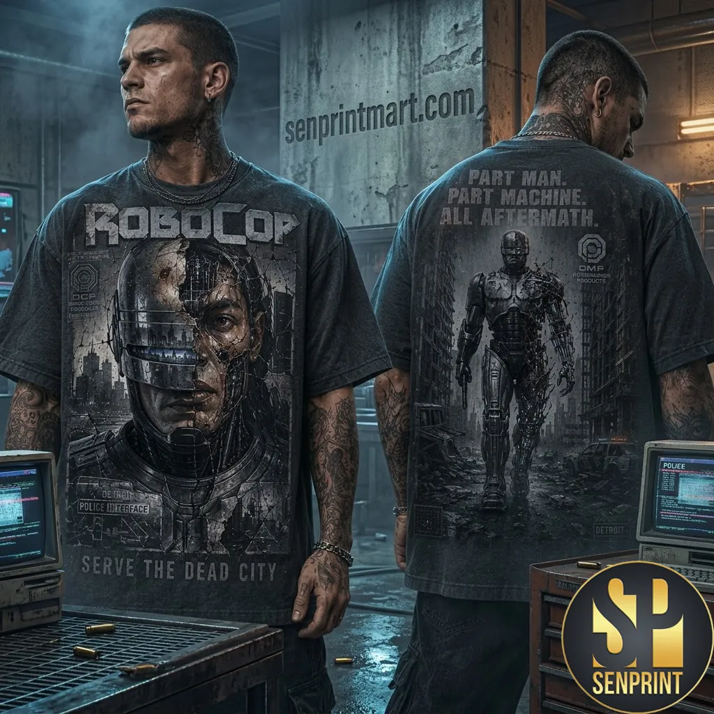 RoboCop Serve The Dead City Graphic 3D T-Shirt