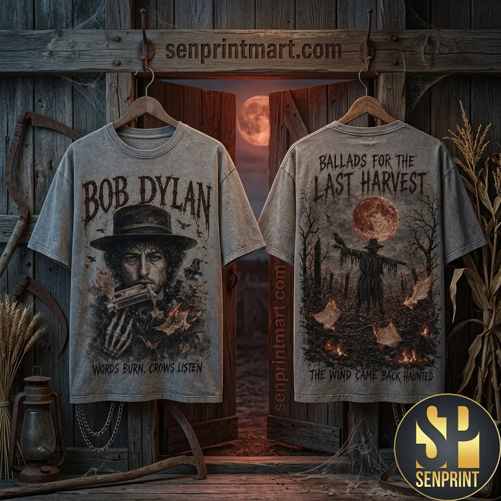 Bob Dylan Ballads For The Last Harvest Vintage Style Graphic T-Shirt