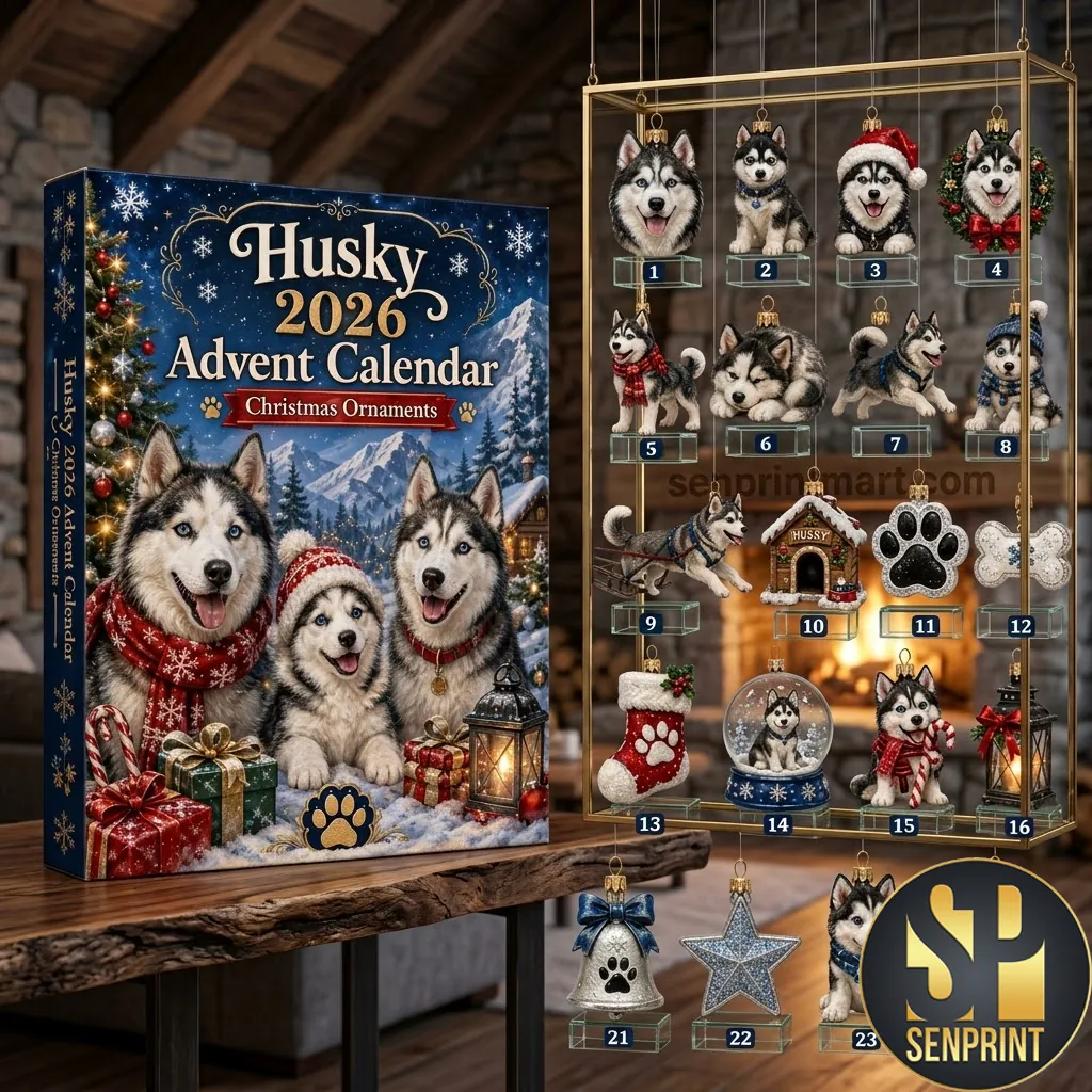 Husky 2026 Christmas Dog Ornament Advent Calendar
