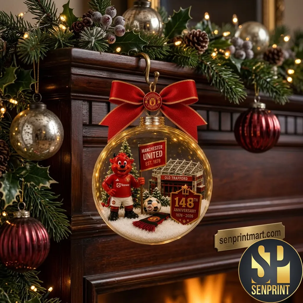 Manchester United 148th Anniversary Old Trafford Christmas Ornament