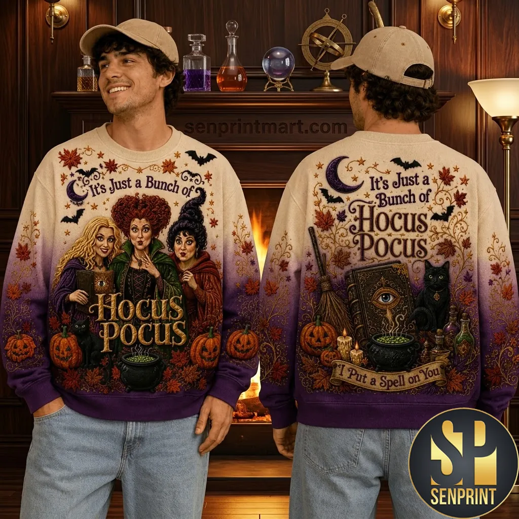 Hocus Pocus Sanderson Sisters Purple Ombre Halloween Sweatshirt