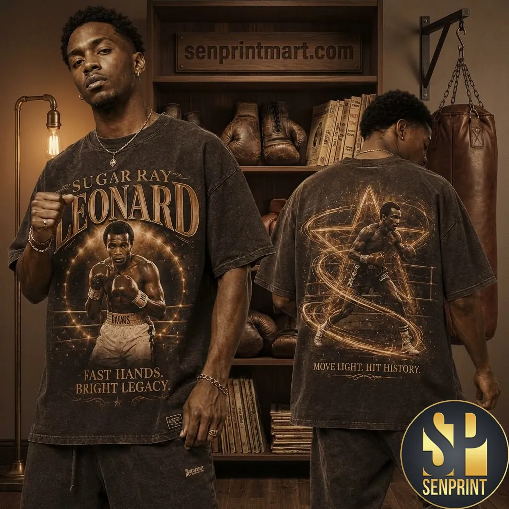 Sugar Ray Leonard Fast Hands Vintage Style Graphic T-Shirt