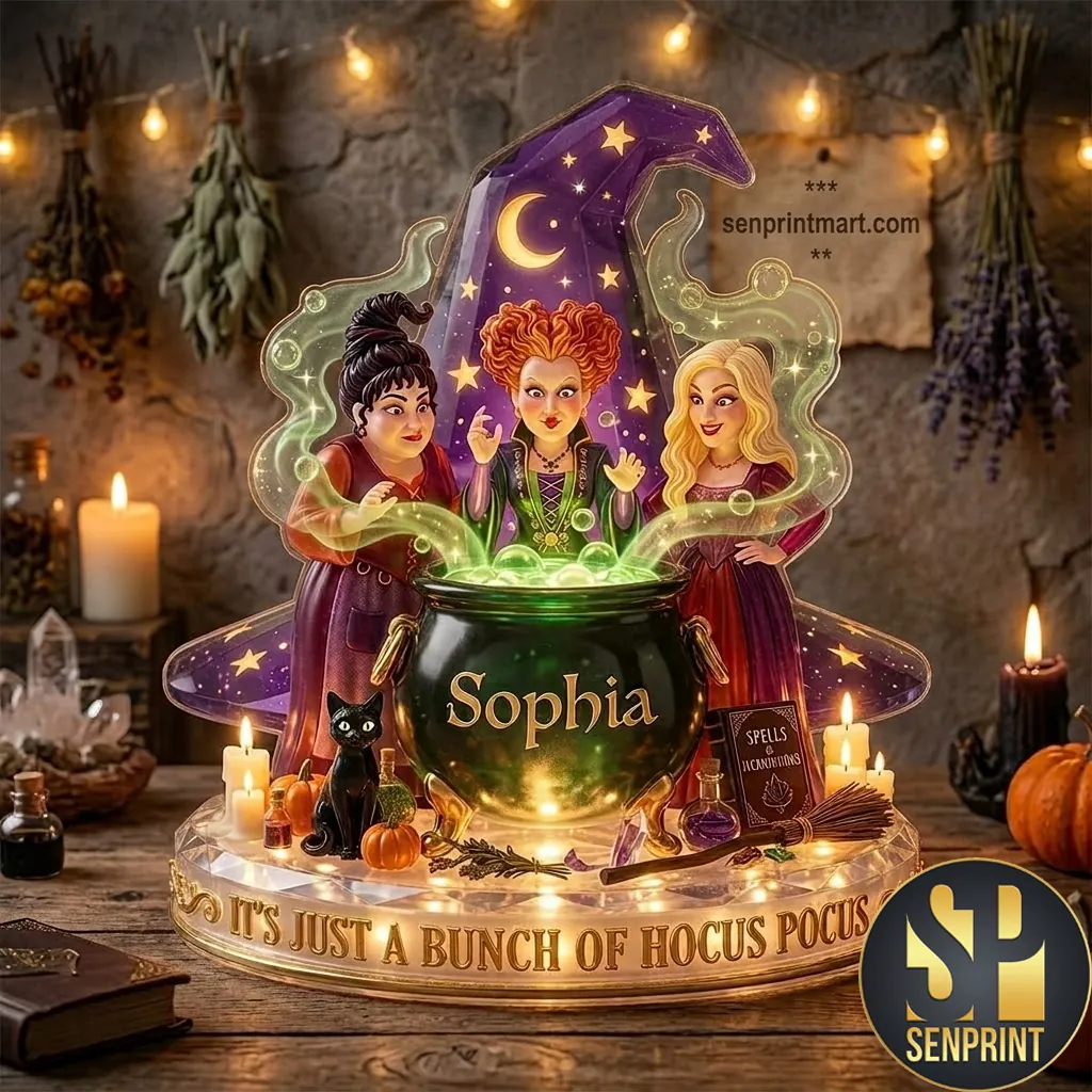 Hocus Pocus Sanderson Sisters Personalized Light Up Acrylic Ornament
