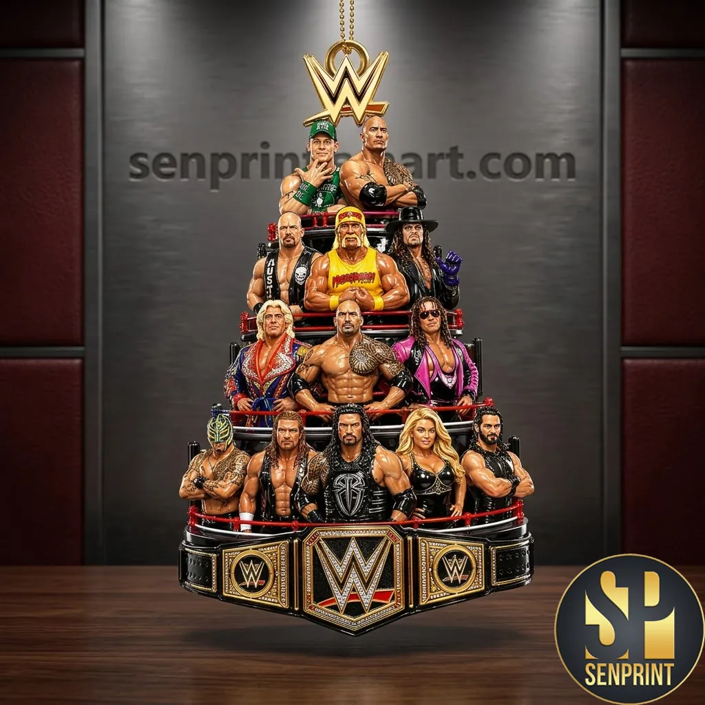 WWE Legends Christmas Tree Personalized Acrylic Ornament