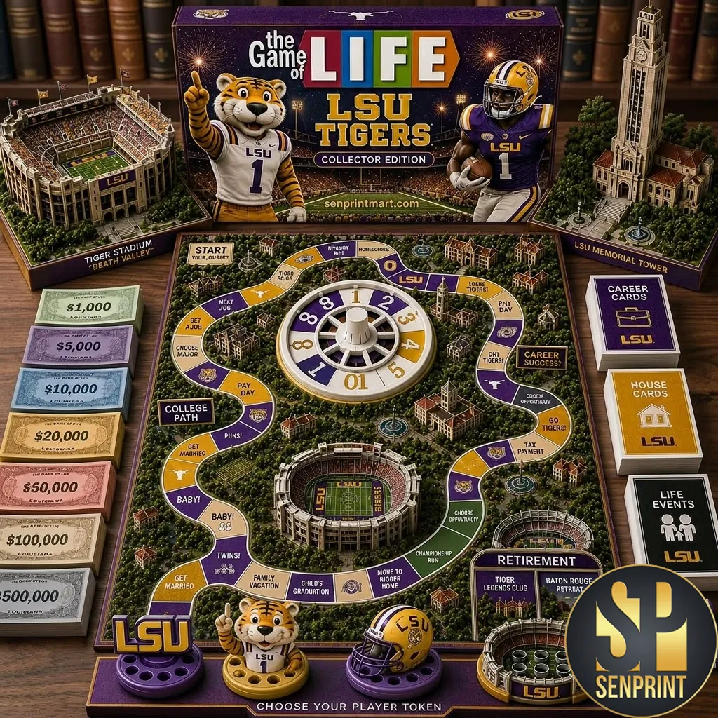 LSU Tigers The Game Of Life Collector Edition Board Game
