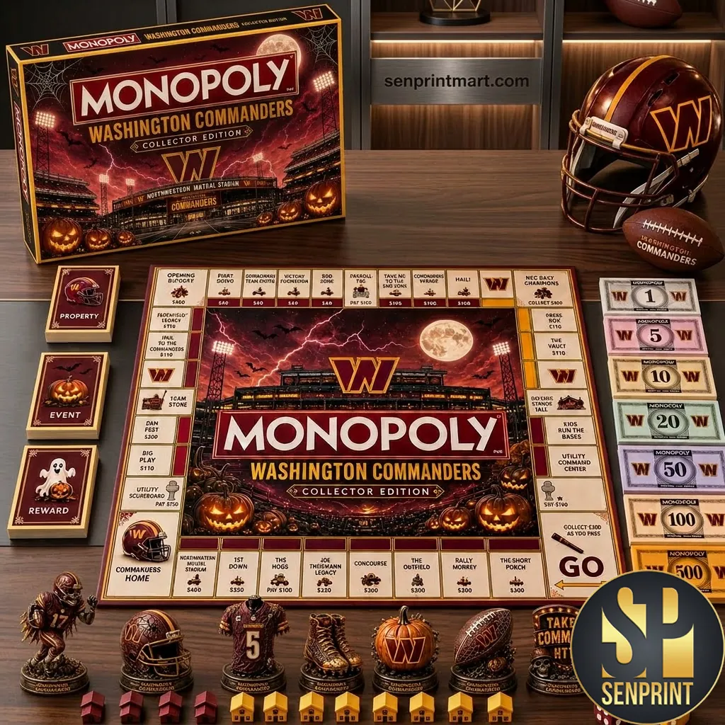 Washington Commanders Monopoly Collector Edition Halloween Board Game