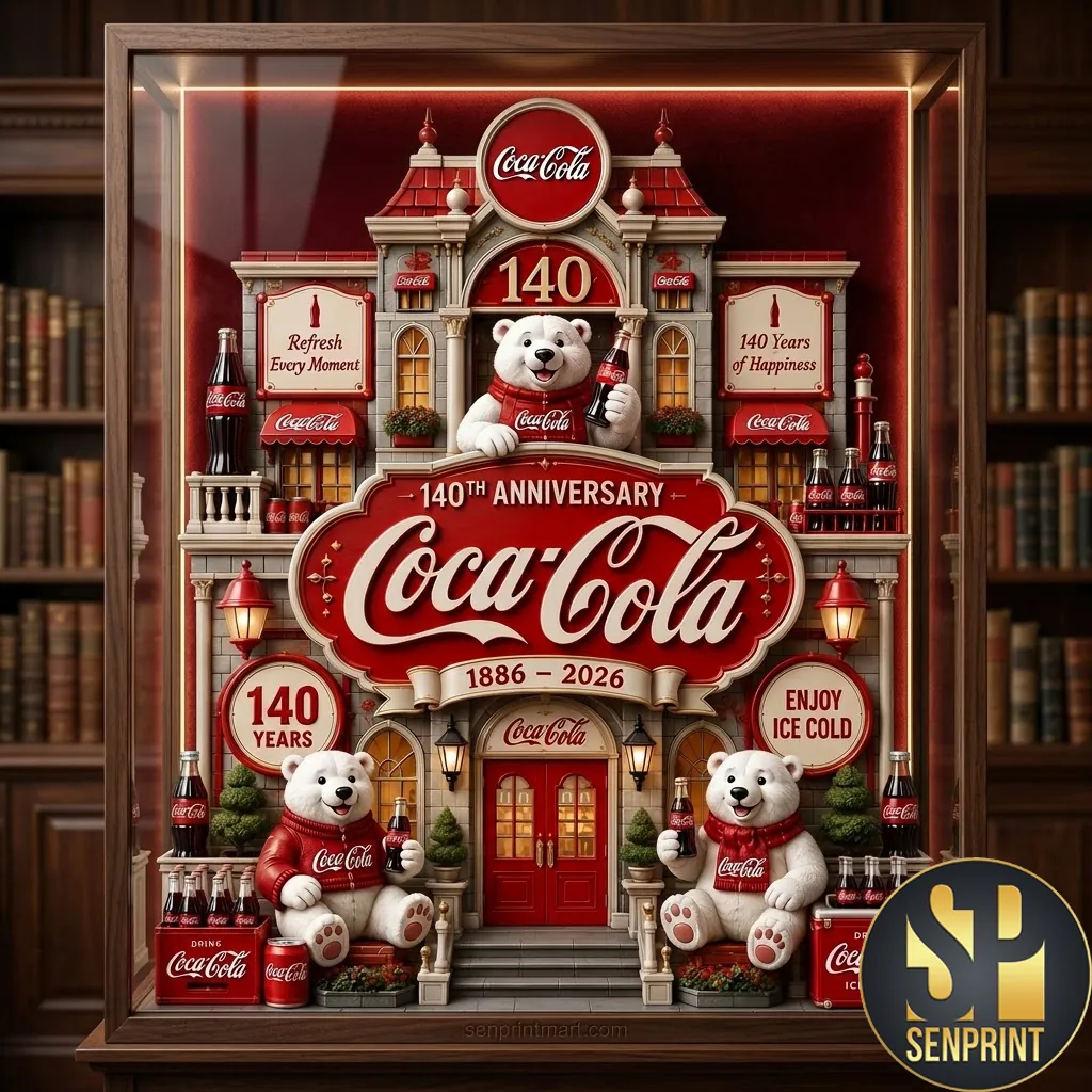 Coca-Cola 140th Anniversary Personalized 3D Commemorative Wall Sign