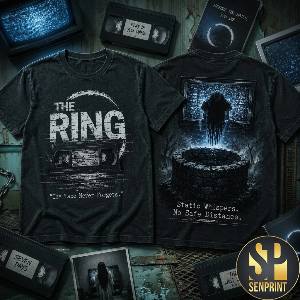 The Ring Horror Movie The Tape Never Forgets Graphic T-Shirt
