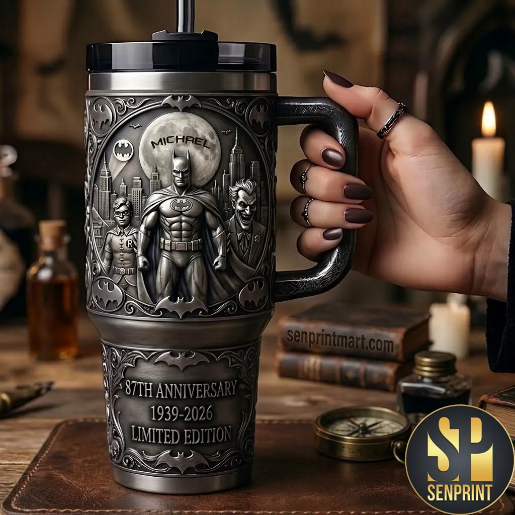Personalized Batman 87th Anniversary Gothic 3D Insulated Tumbler