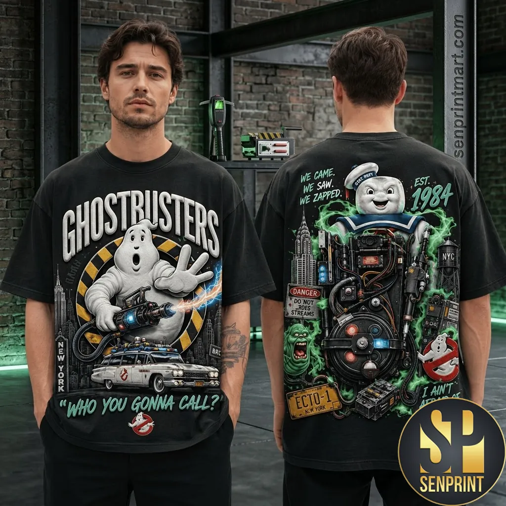 Ghostbusters Who You Gonna Call 1984 Vintage Style 3D T-Shirt