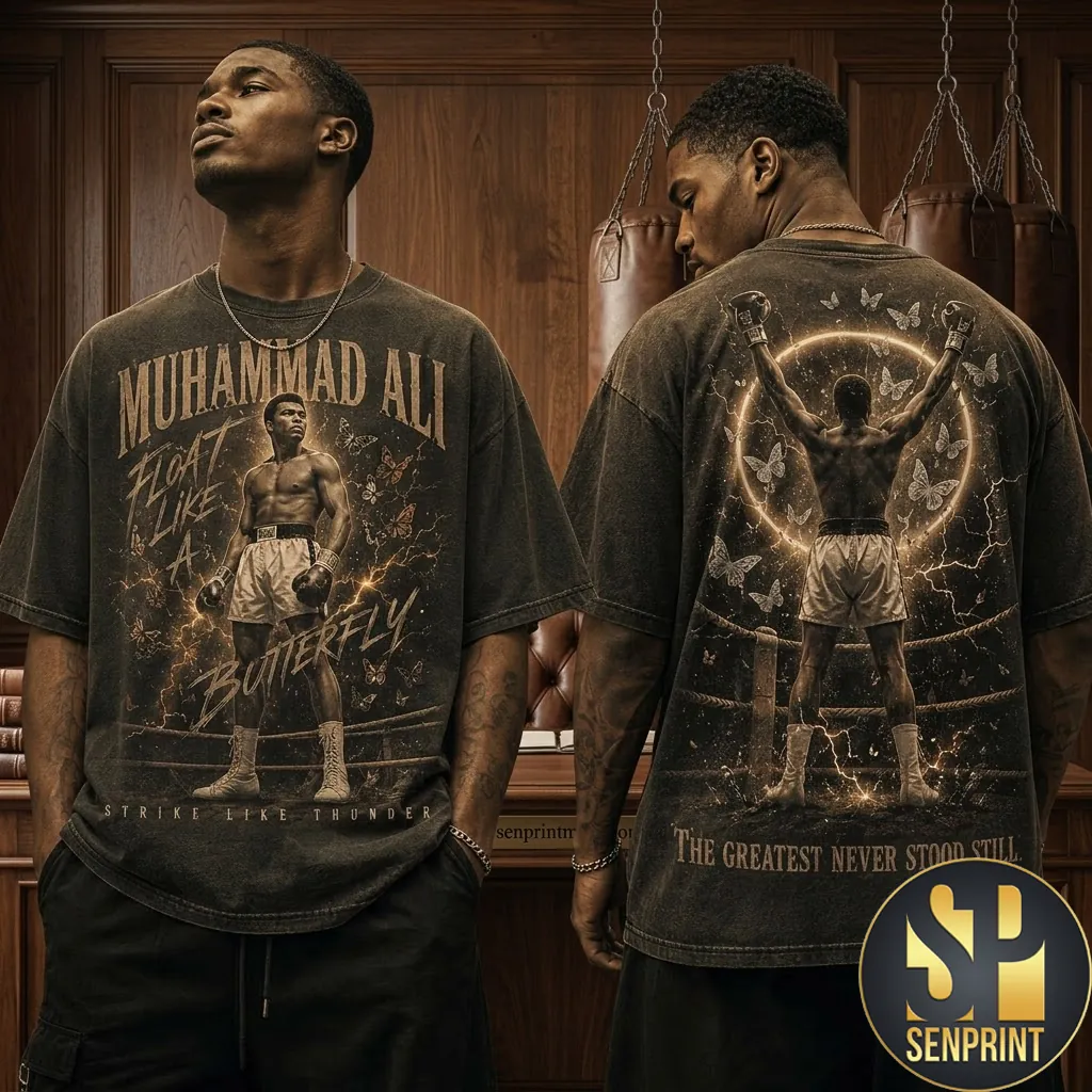 Muhammad Ali Float Like A Butterfly Vintage Graphic T-Shirt