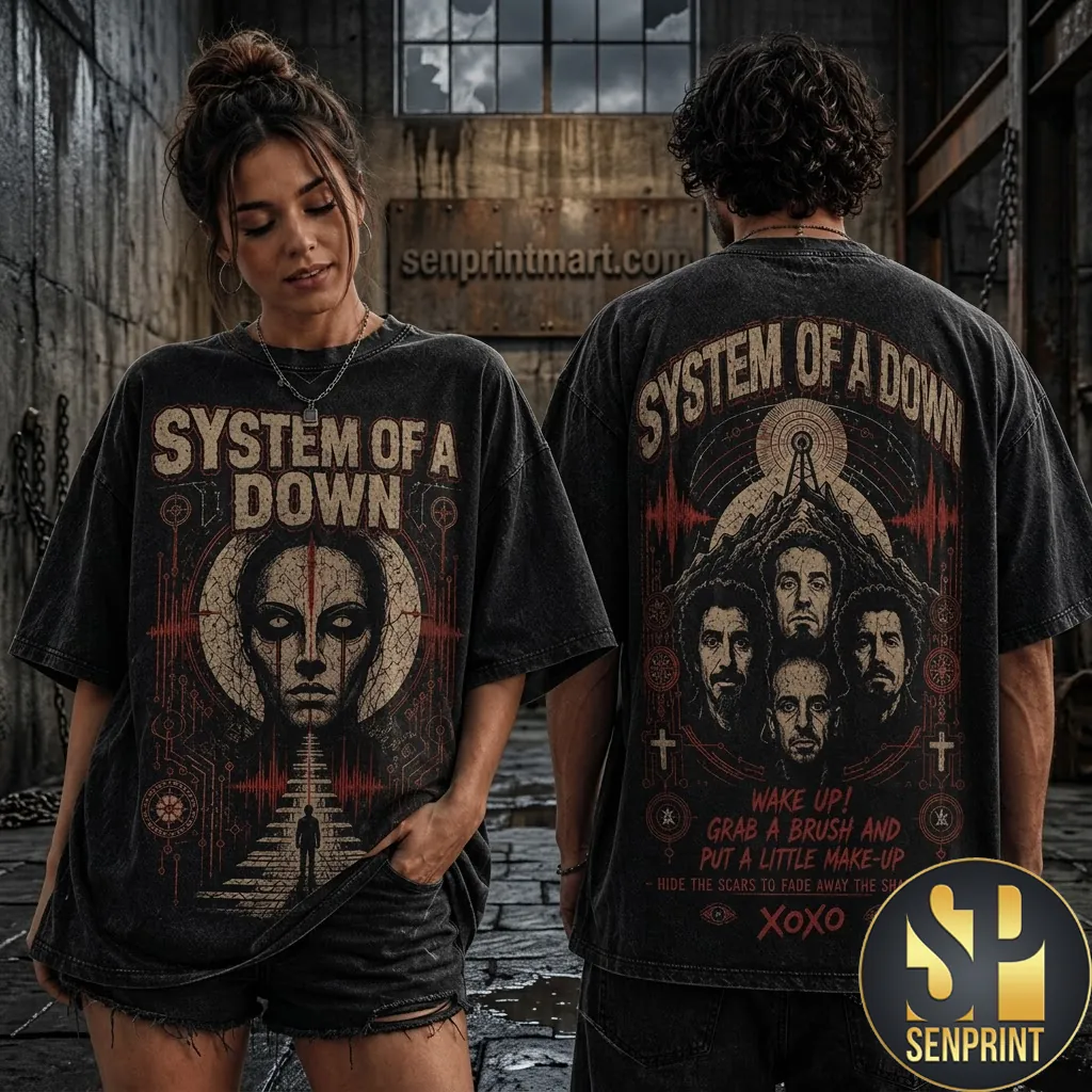 System Of A Down Wake Up Grab A Brush Vintage Graphic T-Shirt